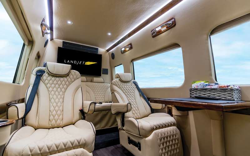 Photo of Interior shot of a LandJet vehicle.