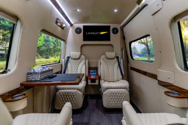 Photo of An interior shot of a LandJet vehicle.